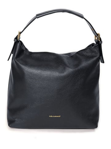 Mia Tomazzi Leren schoudertas ''Ferrucci'' zwart - (B)37 x (H)33 x (D)15,5 cm