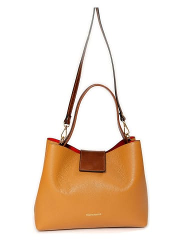 Mia Tomazzi Leder-Schultertasche ''Fusetti'' in Gelb - (B)34 x (H)24,5 x (T)12,5 cm