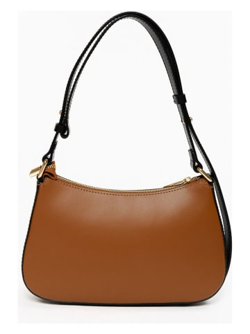 Mia Tomazzi Leder-Schultertasche ''Zubiani'' in Hellbraun - (B)27 x (H)16 x (T)6,5 cm