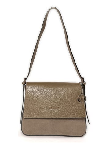 Mia Tomazzi Leder-Umhängetasche ''Viminale'' in Beige - (B)30 x (H)24 x (T)8 cm