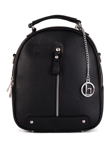 Lia Biassoni Leren rugzak zwart - (B)23 x (H)27 x (D)10 cm
