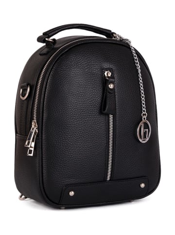 Lia Biassoni Leren rugzak zwart - (B)23 x (H)27 x (D)10 cm