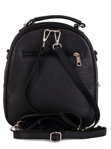 Lia Biassoni Leder-Rucksack in Schwarz - (B)23 x (H)27 x (T)10 cm