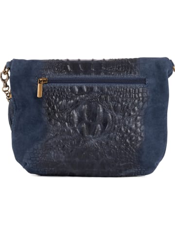 Lia Biassoni Leren schoudertas "Endine" donkerblauw - (B)22 x (H)18 x (D)2 cm