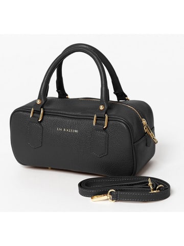 Lia Biassoni Leder-Henkeltasche "Cecita" in Schwarz - (B)27 x (H)12 x (T)12 cm