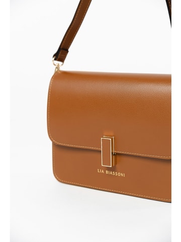 Lia Biassoni Leren schoudertas lichtbruin - (B)22 x (H)19 x (D)7 cm