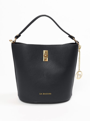 Lia Biassoni Leren handtas "Mulino" zwart - (B)23 x (H)23 x (D)15 cm