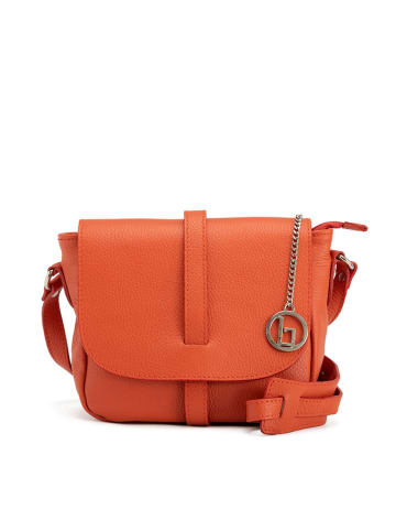 Lia Biassoni Leder-Umhängetasche "Mella" in Orange - (B)24 x (H)20 x (T)9 cm