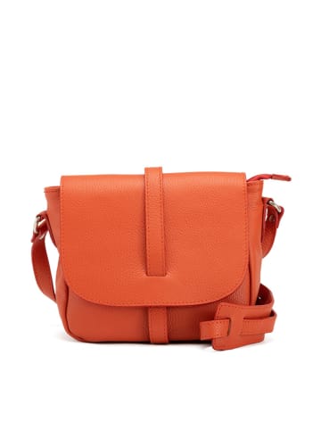 Lia Biassoni Leder-Umhängetasche "Mella" in Orange - (B)24 x (H)20 x (T)9 cm