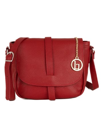Lia Biassoni Leder-Umhängetasche "Mella" in Rot - (B)24 x (H)20 x (T)9 cm