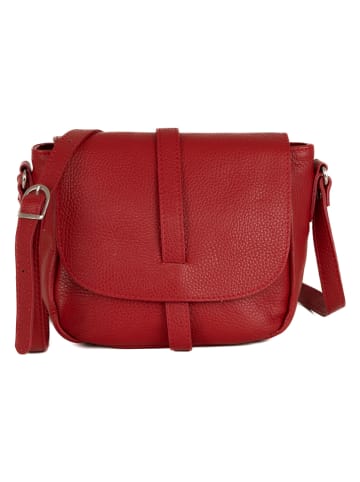 Lia Biassoni Leder-Umhängetasche "Mella" in Rot - (B)24 x (H)20 x (T)9 cm