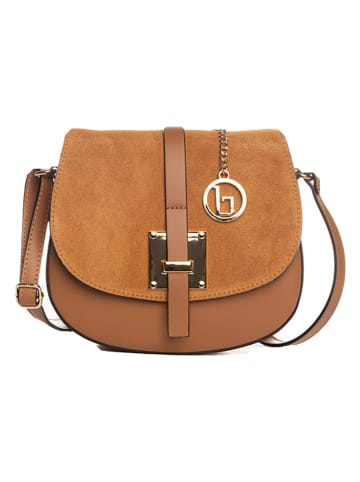 Lia Biassoni Leren schoudertas "Adda" cognackleurig - (B)23 x (H)20 x (D)6 cm