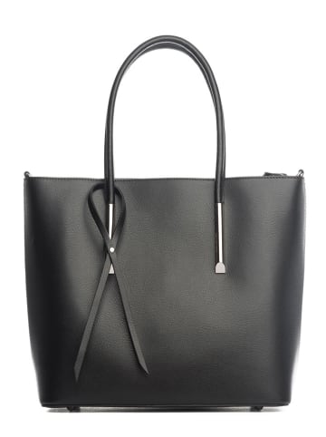 Lia Biassoni Leder-Schultertasche "Mallero" in Schwarz - (B)32 x (H)30 x (T)12 cm
