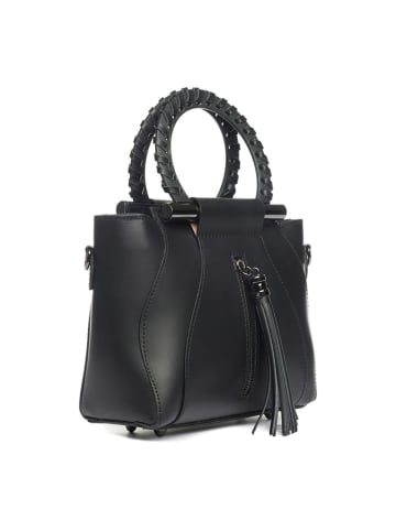 Lia Biassoni Leren handtas "Garlate" zwart - (B)28 x (H)21 x (D)10 cm