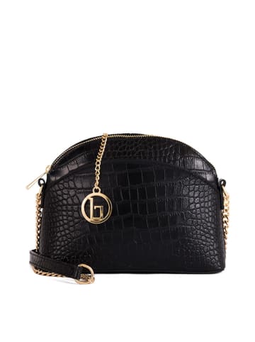 Lia Biassoni Skórzana torebka "Anfora" w kolorze czarnym - 23 x 18 x 8 cm