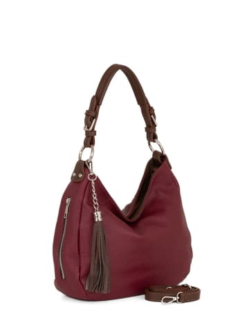 Lia Biassoni Leren schoudertas "Garga" bordeaux - (B)36 x (H)26 x (D)10 cm