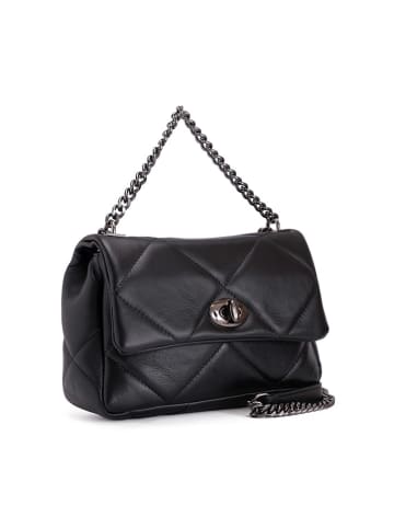 Lia Biassoni Leren schoudertas "Salto" zwart - (B)30 x (H)17 x (D)8 cm