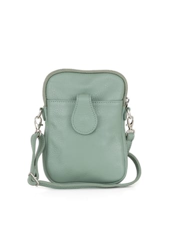 Lia Biassoni Leder-Handytasche "Paglia" in Mint - (B)15 x (H)20 x (T)1 cm
