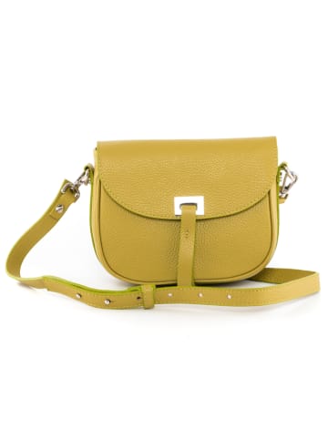 Lia Biassoni Leder-Umhängetasche "Neva" in Gelb - (B)20 x (H)16 x (T)6 cm