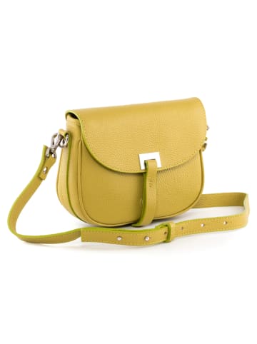 Lia Biassoni Leren schoudertas "Neva" geel - (B)20 x (H)16 x (D)6 cm