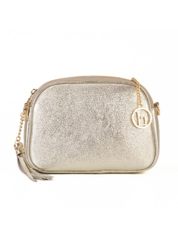 Lia Biassoni Leren schoudertas "Flumendosa" goudkleurig - (B)23 x (H)17 x (D)7 cm