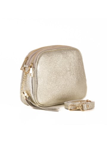 Lia Biassoni Leren schoudertas "Flumendosa" goudkleurig - (B)23 x (H)17 x (D)7 cm