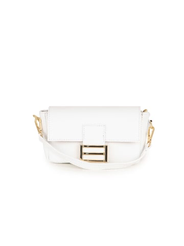 Lia Biassoni Leder-Umhängetasche "Tagliamento" in Weiß - (B)22 x (H)15 x (T)6 cm