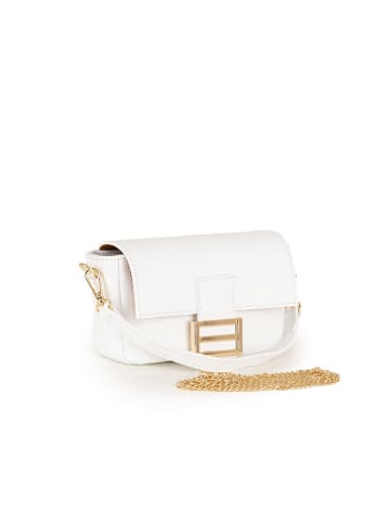 Lia Biassoni Leder-Umhängetasche "Tagliamento" in Weiß - (B)22 x (H)15 x (T)6 cm