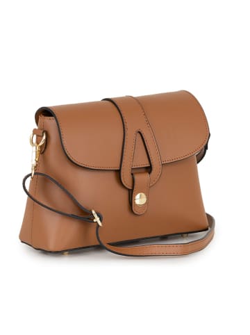 Lia Biassoni Skórzana torebka "Perotto" w kolorze karmelowym - 25 x 19 x 9 cm