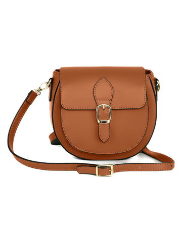 Lia Biassoni Leren schoudertas "Accesa" camel - (B)24 x (H)18 x (D)12 cm