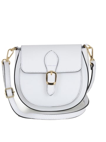 Lia Biassoni Leren schoudertas "Accesa" wit - (B)24 x (H)18 x (D)12 cm