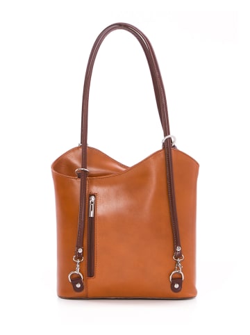 Lia Biassoni Leren schoudertas lichtbruin - (B)28 x (H)55 x (D)9 cm