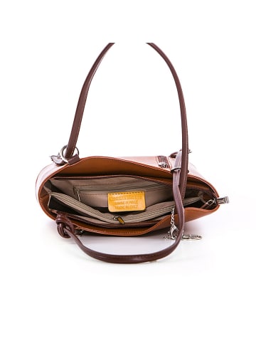 Lia Biassoni Leren schoudertas lichtbruin - (B)28 x (H)55 x (D)9 cm