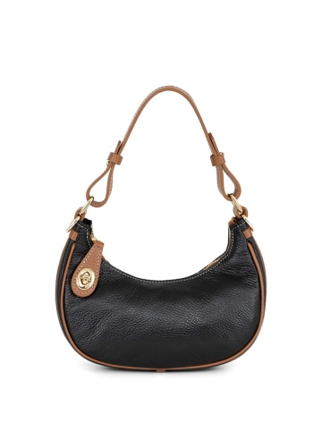 Lia Biassoni Skórzana torebka "Acquato" w kolorze czarnym - 26 x 17 x 7 cm