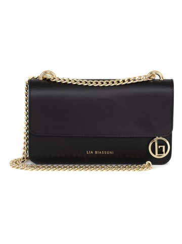 Lia Biassoni Leder-Umhängetasche in Schwarz - (B)24 x (H)15 x (T)4 cm