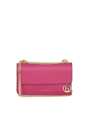 Lia Biassoni Leder-Umhängetasche in Pink - (B)24 x (H)15 x (T)4 cm