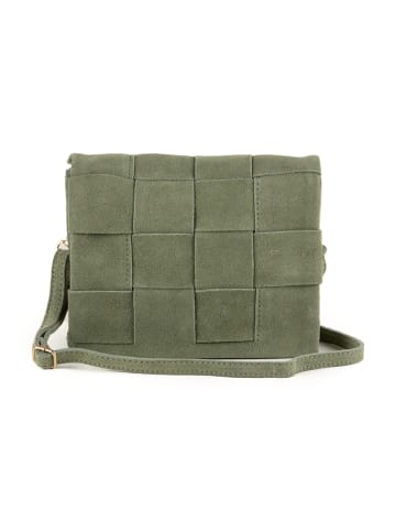 Mia Tomazzi Skórzana torebka "Empoli" w kolorze khaki - 23 x 17 x 5 cm