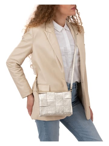 Mia Tomazzi Skórzana torebka "Empoli" w kolorze złotym - 23 x 17 x 5 cm