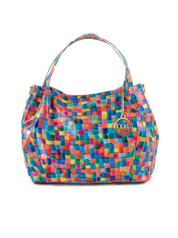 Mia Tomazzi Skórzana torebka "Vittuone" ze wzorem - 30 x 32 x 18 cm