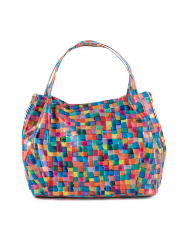 Mia Tomazzi Skórzana torebka "Vittuone" ze wzorem - 30 x 32 x 18 cm