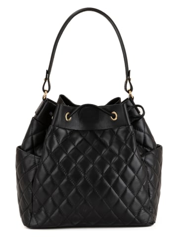 Mia Tomazzi Leren handtas "Brusuglio" zwart - (B)28 x (H)27 x (D)17 cm