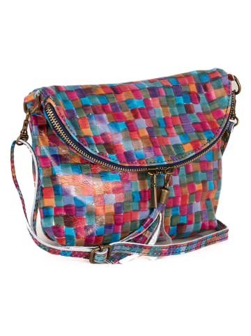 Mia Tomazzi Leder-Umhängetasche "Famagosta" in Bunt - (B)24 x (H)18 x (T)4 cm