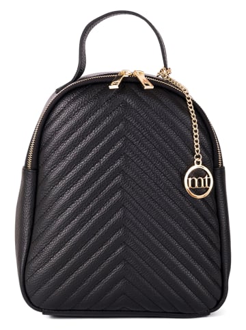 Mia Tomazzi Leder-Rucksack "Ariberto" in Schwarz - (B)23 x (H)26 x (T)11 cm
