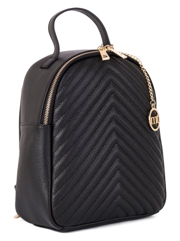 Mia Tomazzi Leren rugzak "Ariberto" zwart - (B)23 x (H)26 x (D)11 cm