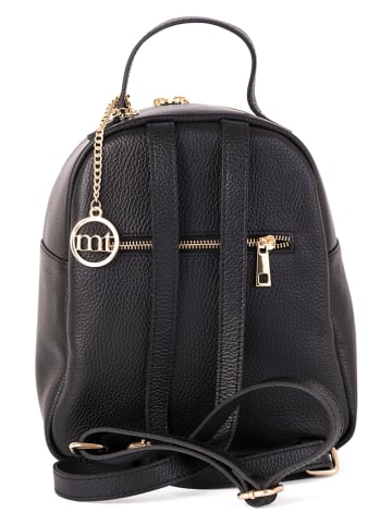 Mia Tomazzi Leren rugzak "Ariberto" zwart - (B)23 x (H)26 x (D)11 cm