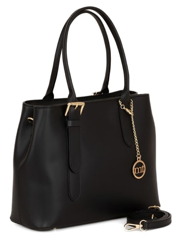 Mia Tomazzi Leder-Henkeltasche in Schwarz - (B)31 x (H)24 x (T)11 cm
