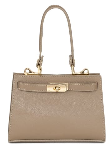 Mia Tomazzi Leren schoudertas ''Zacconi'' beige - (B)24 x (H)18 x (D)14 cm