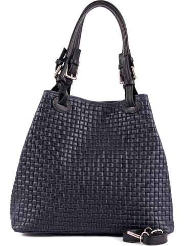 Lia Biassoni Skórzana torebka w kolorze granatowym - 34 x 29 x 21 cm