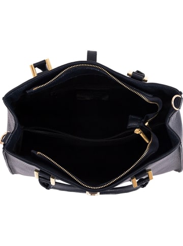 Lia Biassoni Leder-Henkeltasche "Crati" in Dunkelblau - (B)35 x (H)25 x (T)11 cm
