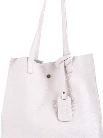 Lia Biassoni Leren schoudertas "Busento" wit - (B)34 x (H)28 x (D)12 cm